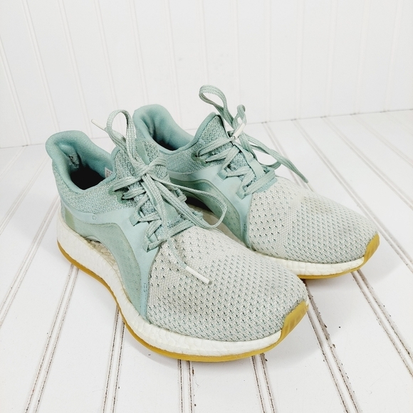 adidas PureBoost X Clima Ash Green Athleisure Slip On Running Sneakers F503 - Picture 4 of 13